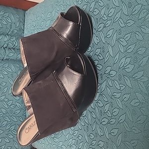 Carlos Santana Black Wedges. Size 6.5